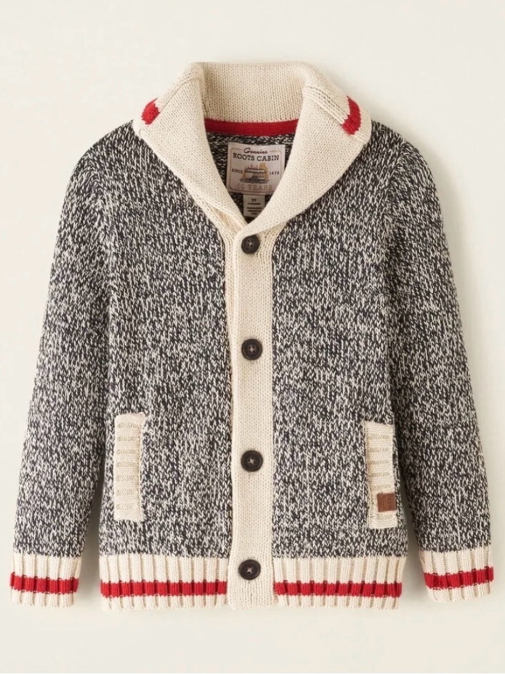 ROOTS Kids Classic Cabin Cardigan Sweater with Elbow Patches